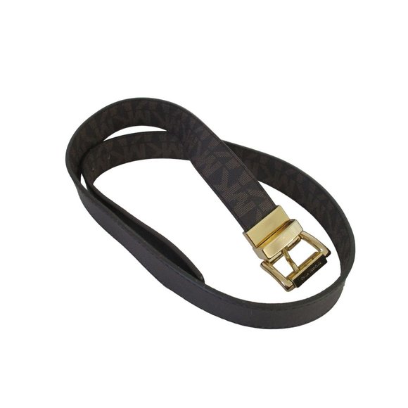 *Michael Kors Reversible Belt Signature Two Tone LOGO and Solid Brown - Picture 5 of 5